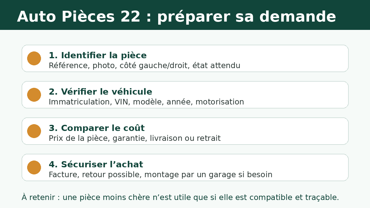 Checklist pour préparer une demande Auto Pièces 22
