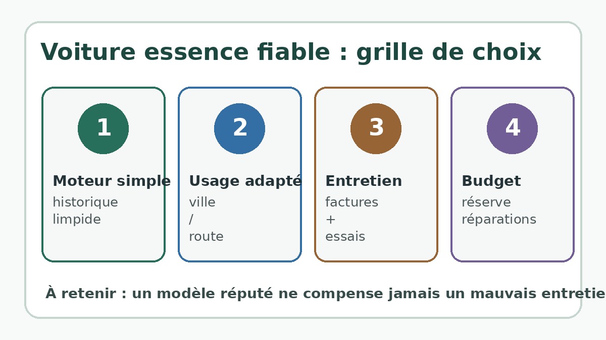 Grille de choix pour acheter une voiture essence fiable d’occasion