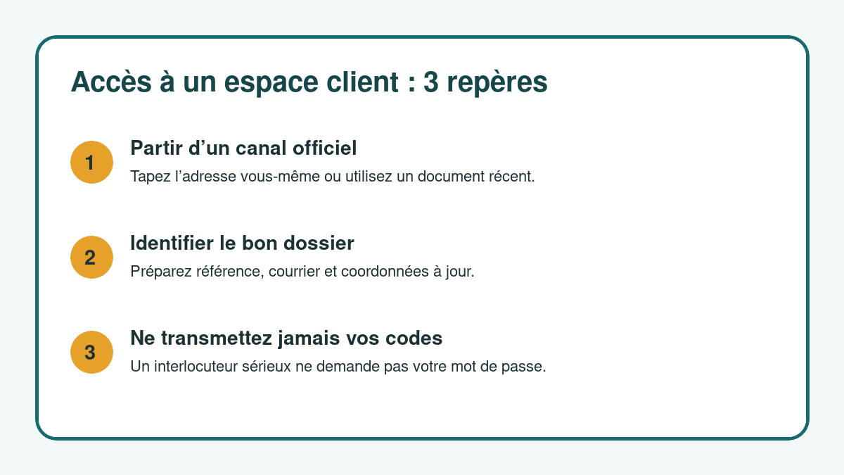 Trois repères pour accéder de façon prudente à un espace client