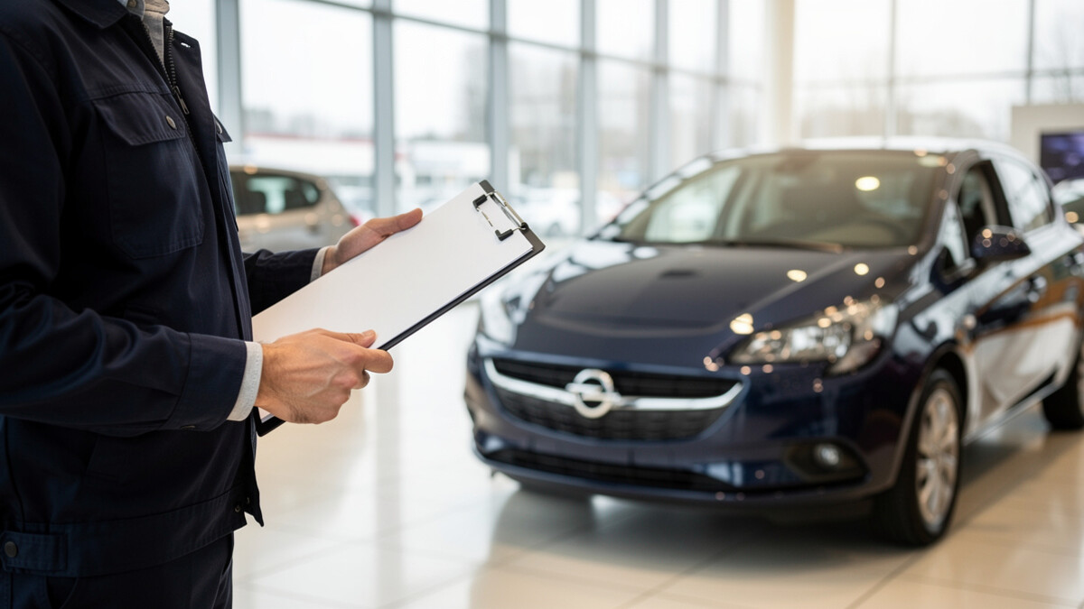 Contrôle d’un véhicule Opel en concession avant l’achat