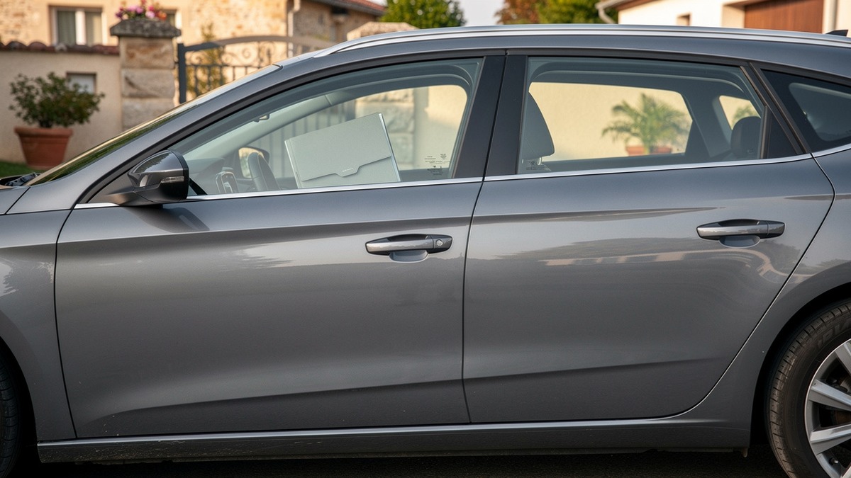 Voiture d’occasion première main stationnée devant une maison
